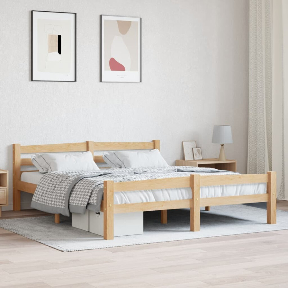 vidaXL Bedframe massief grenenhout 160x200 cm afbeelding 1