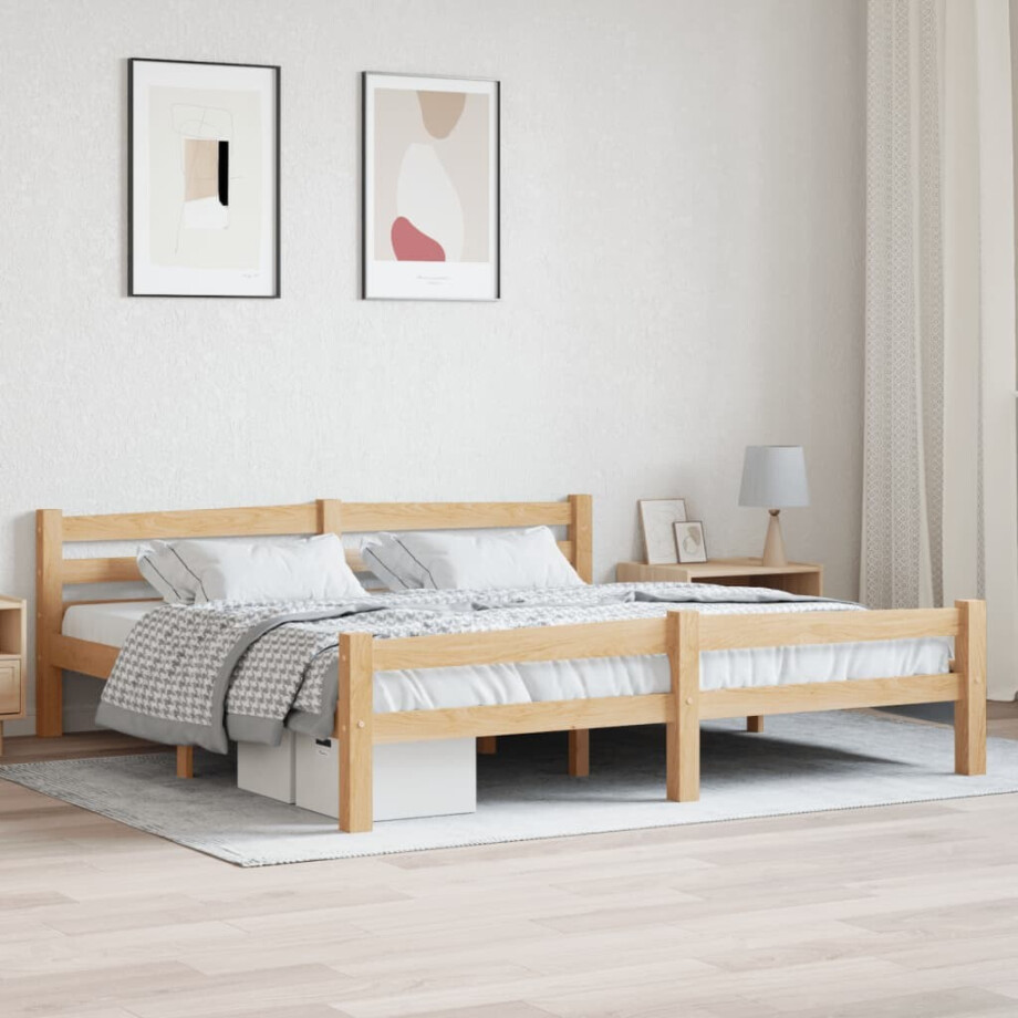 vidaXL Bedframe massief grenenhout 180x200 cm vidaXL Bedframe massief grenenhout 180x200 cm afbeelding 1