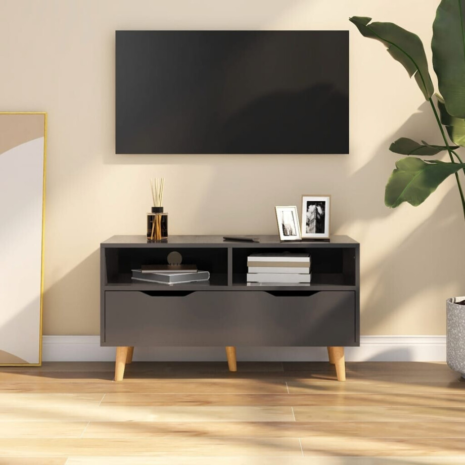 vidaXL Tv-meubel 90x40x48,5 cm bewerkt hout grijs afbeelding 1