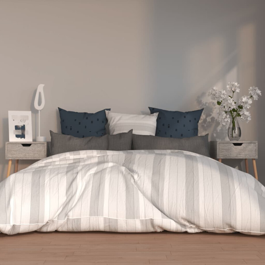 vidaXL Nachtkastjes 2 st 40x40x56 cm bewerkt hout betongrijs vidaXL Nachtkastjes 2 st 40x40x56 cm bewerkt hout betongrijs afbeelding 1