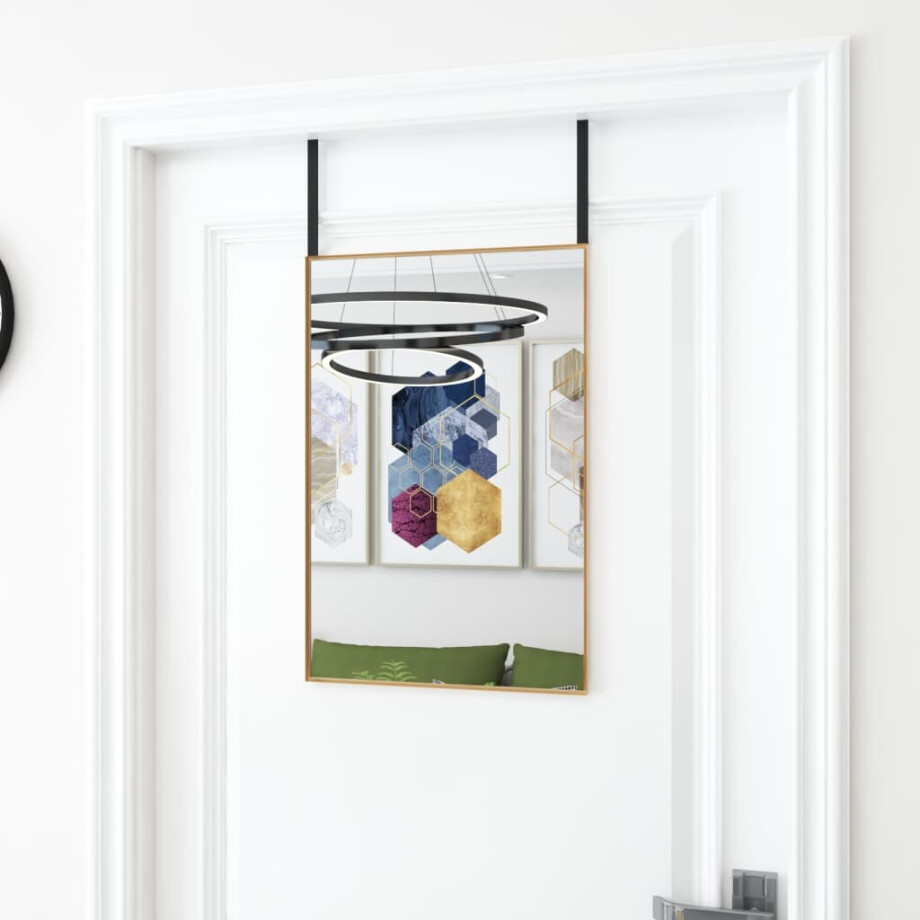 vidaXL Deurspiegel 40x60 cm glas en aluminium goudkleurig vidaXL Deurspiegel 40x60 cm glas en aluminium goudkleurig afbeelding 1