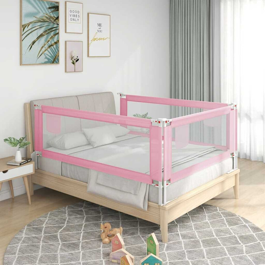 vidaXL Bedhekje peuter 90x25 cm stof roze vidaXL Bedhekje peuter 90x25 cm stof roze afbeelding 1