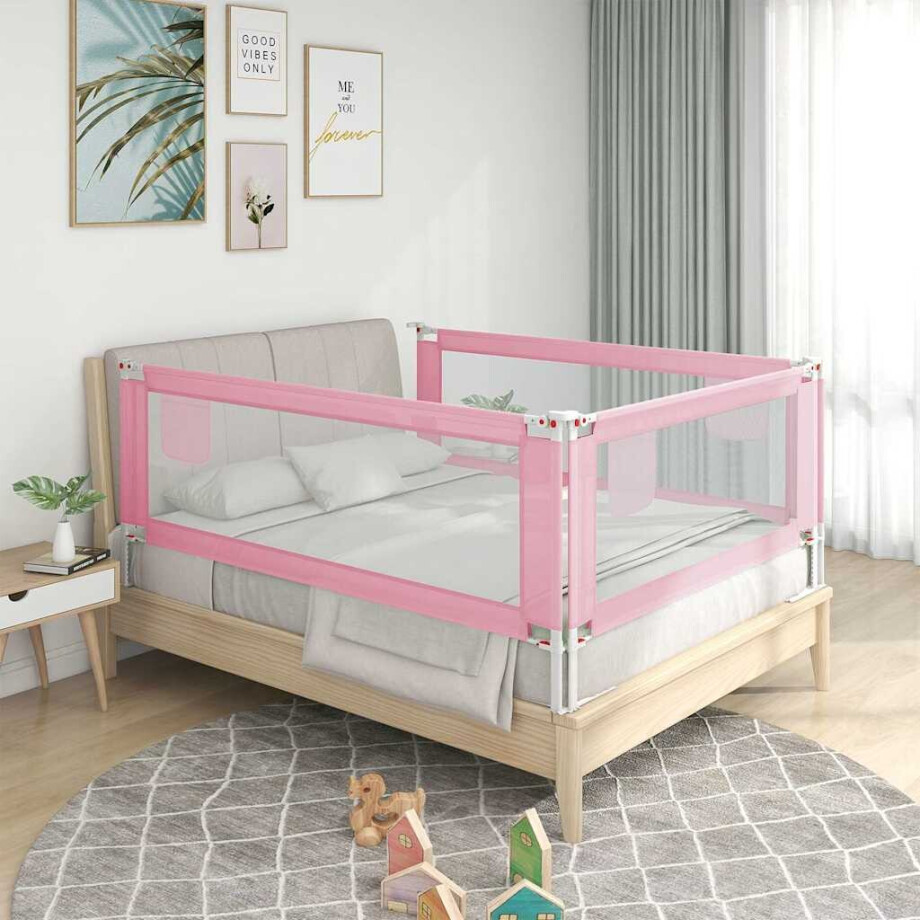 vidaXL Bedhekje peuter 100x25 cm stof roze vidaXL Bedhekje peuter 100x25 cm stof roze afbeelding 1