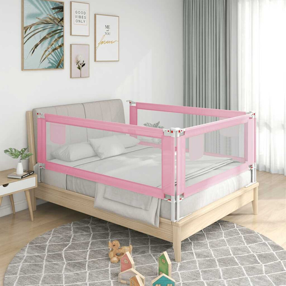 vidaXL Bedhekje peuter 190x25 cm stof roze vidaXL Bedhekje peuter 190x25 cm stof roze afbeelding 1
