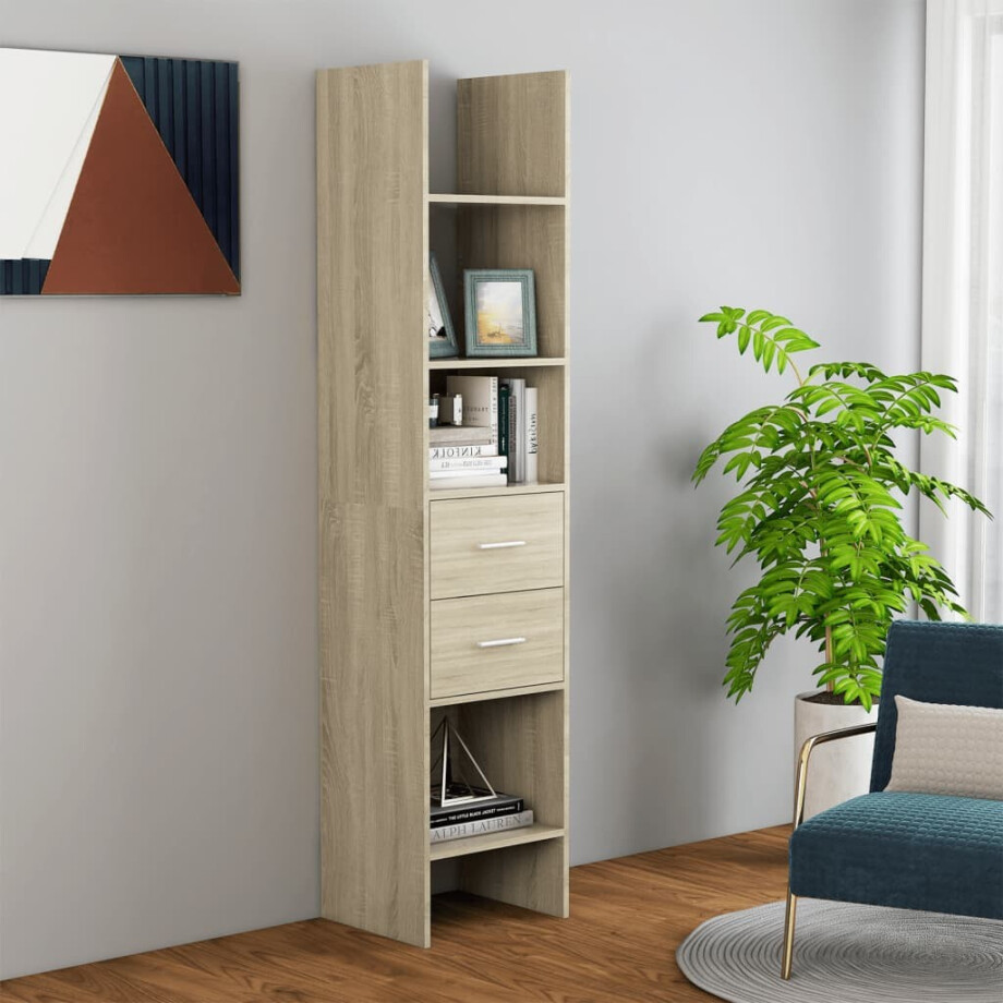 vidaXL Boekenkast 40x35x180 cm bewerkt hout sonoma eikenkleurig vidaXL Boekenkast 40x35x180 cm bewerkt hout sonoma eikenkleurig afbeelding 1