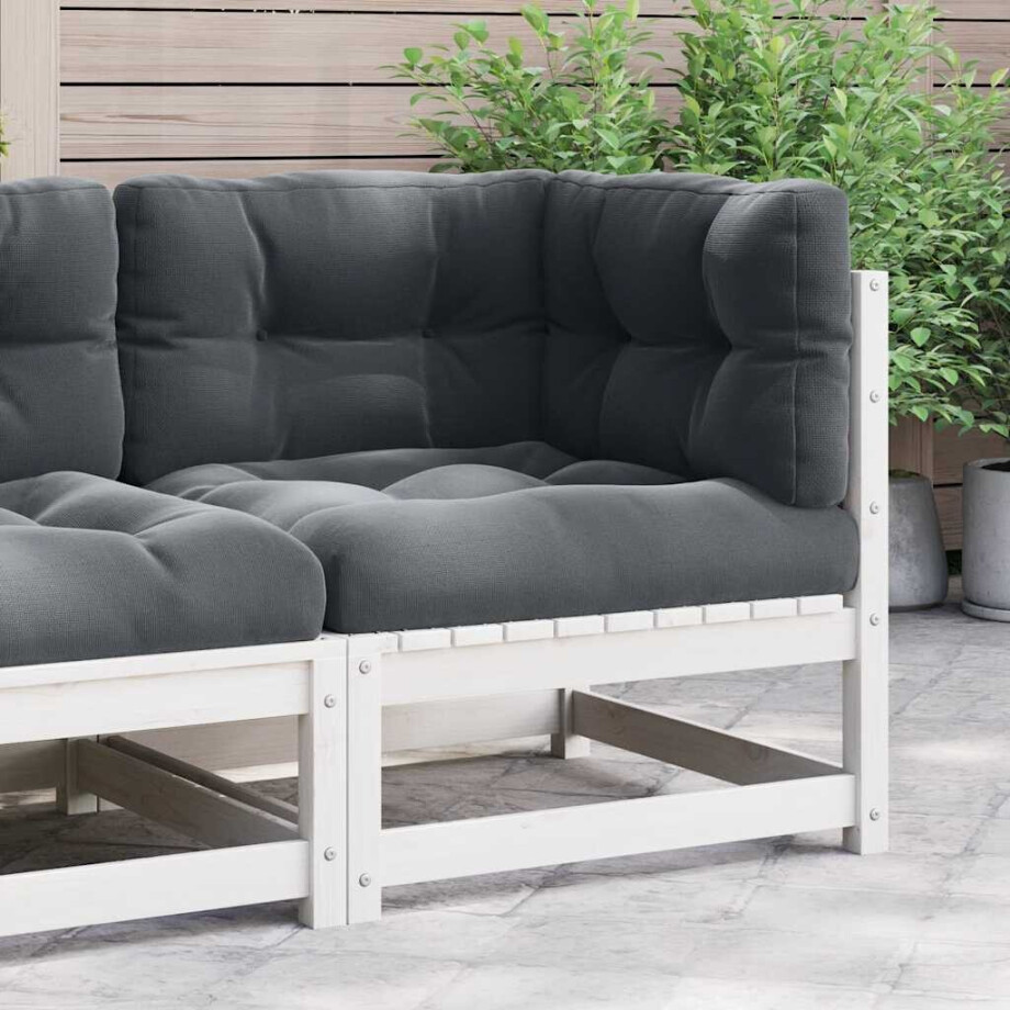 vidaXL Tuinhoekbank met antracietkleurige kussens massief grenenhout afbeelding 1