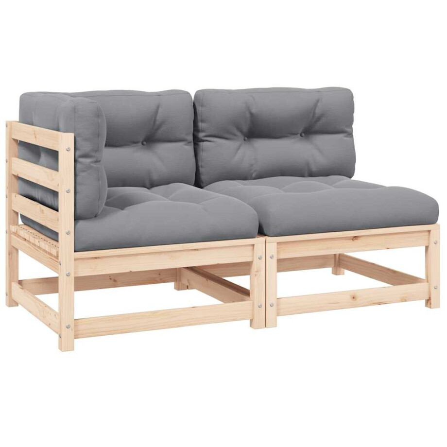 vidaXL 2-delige Loungeset met kussens massief grenenhout vidaXL 2-delige Loungeset met kussens massief grenenhout afbeelding 1