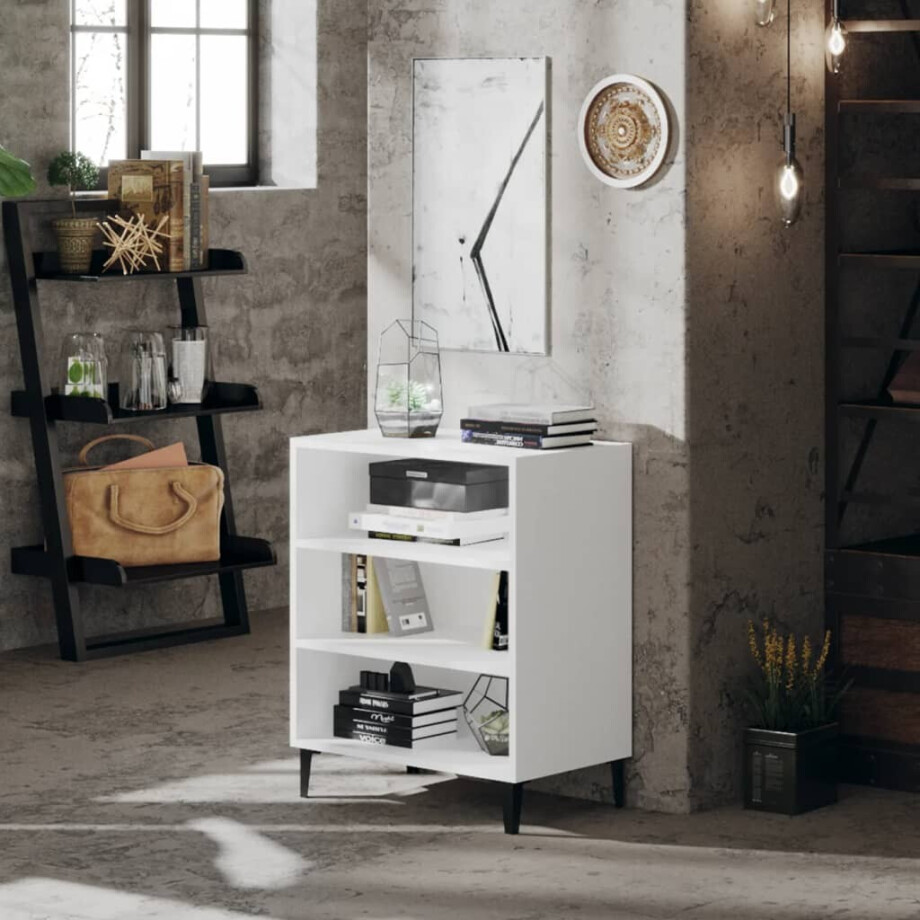 vidaXL Dressoir 57x35x70 cm bewerkt hout wit afbeelding 1