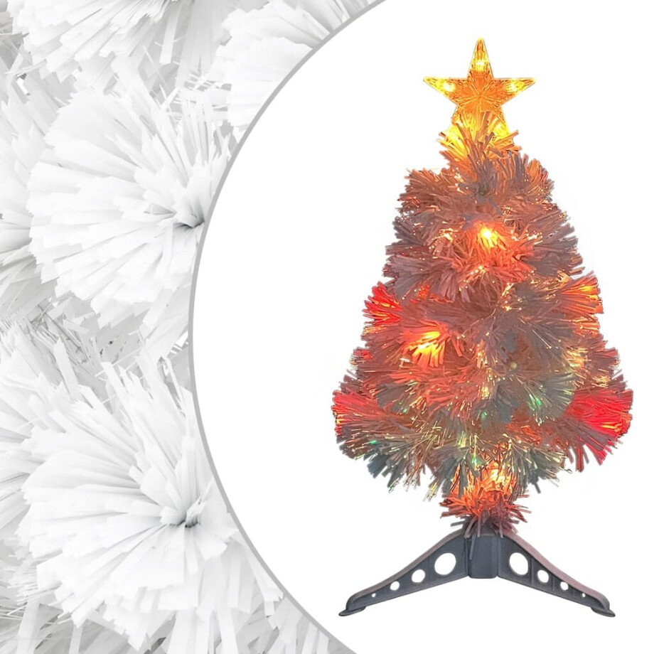 vidaXL Kunstkerstboom met verlichting 64 cm glasvezel wit vidaXL Kunstkerstboom met verlichting 64 cm glasvezel wit afbeelding 1