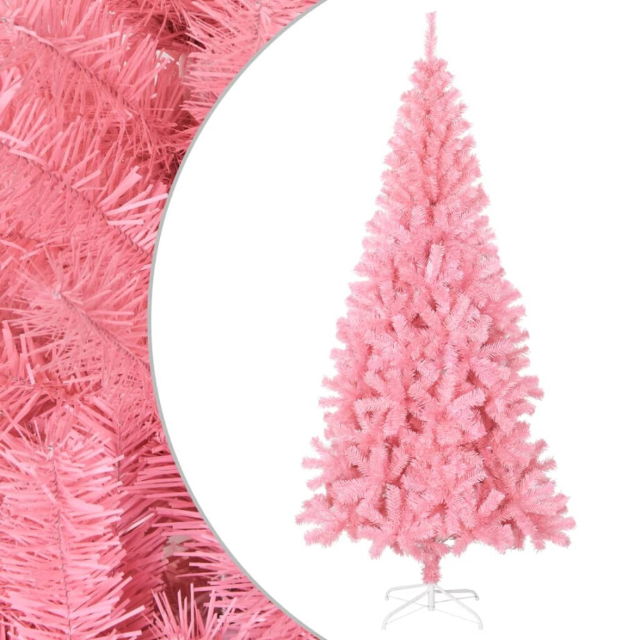 vidaXL Kunstkerstboom met standaard 240 cm PVC roze vidaXL Kunstkerstboom met standaard 240 cm PVC roze afbeelding 1