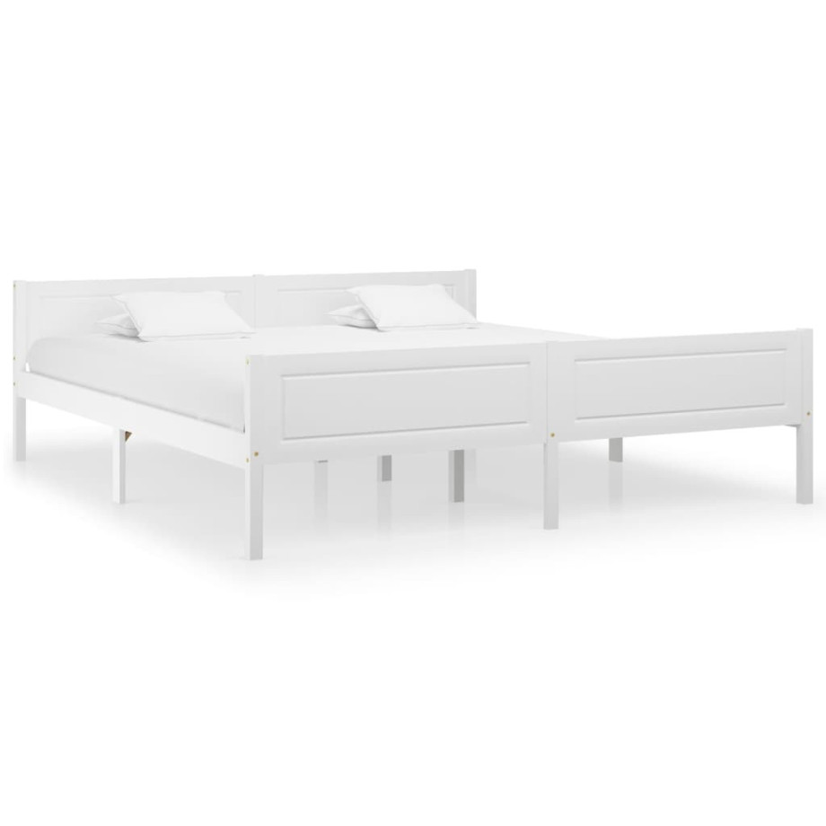 vidaXL Bedframe massief grenenhout wit 180x200 cm afbeelding 1