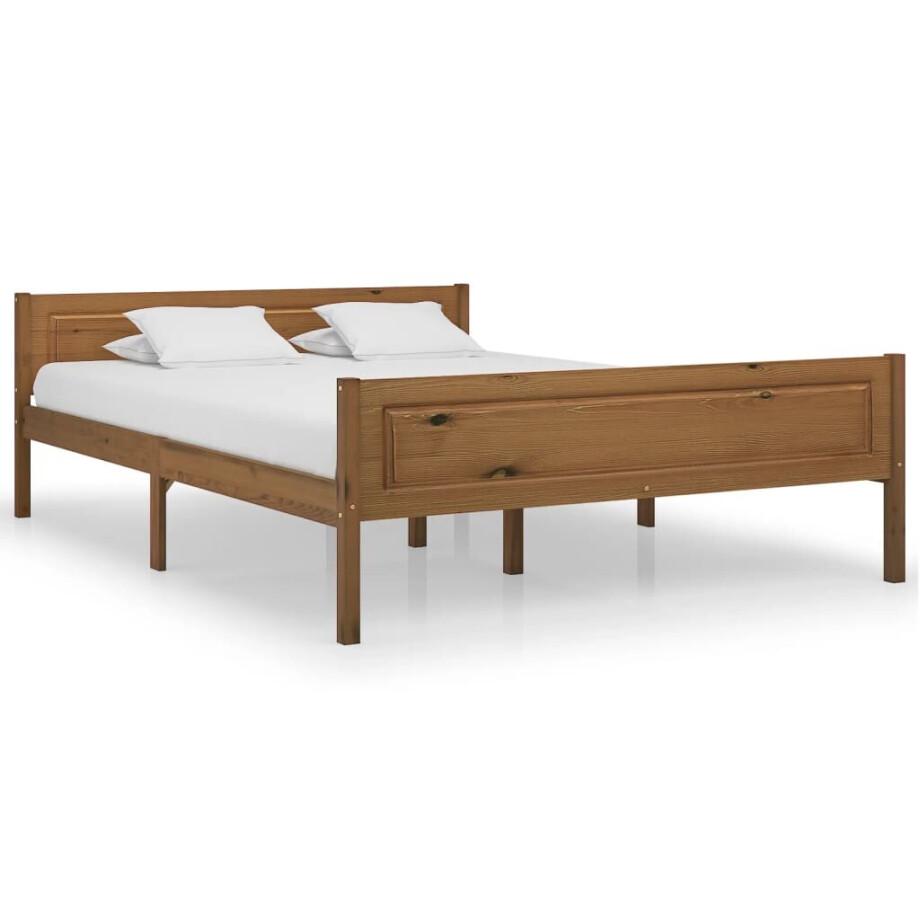 vidaXL Bedframe massief grenenhout honingbruin 120x200 cm afbeelding 1
