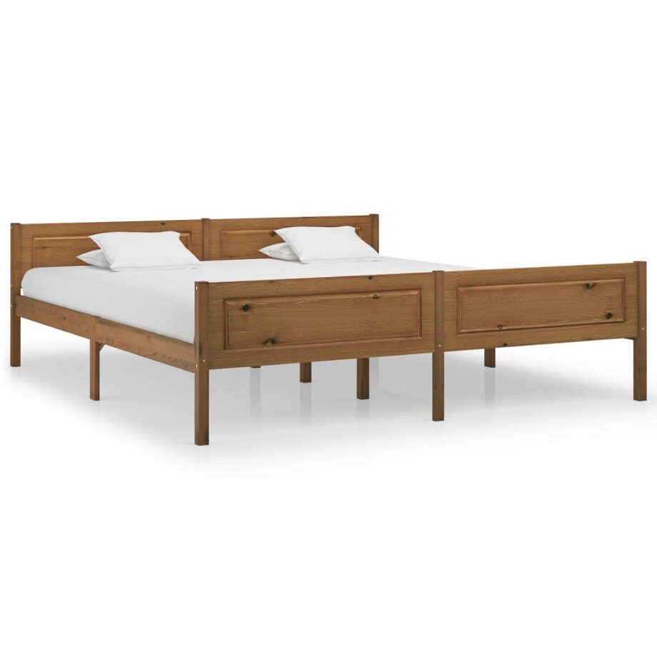 vidaXL Bedframe massief grenenhout honingbruin 180x200 cm vidaXL Bedframe massief grenenhout honingbruin 180x200 cm afbeelding 1