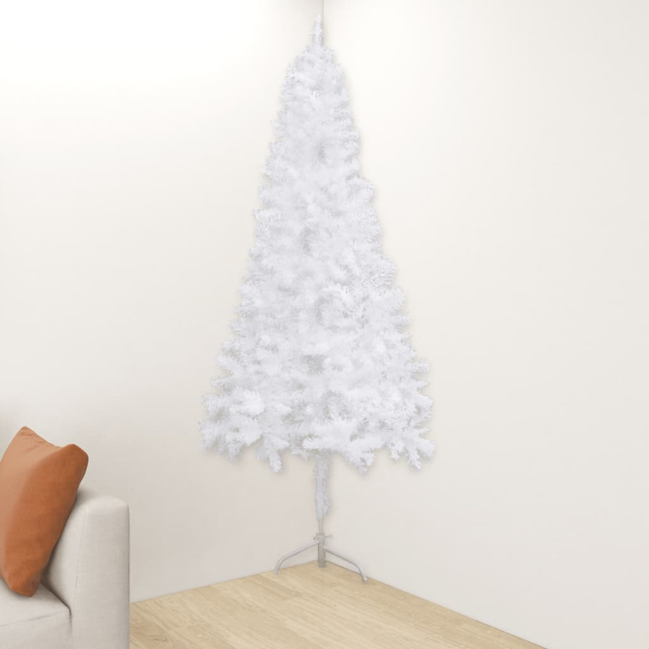 vidaXL Kunstkerstboom hoek 150 cm PVC wit afbeelding 1