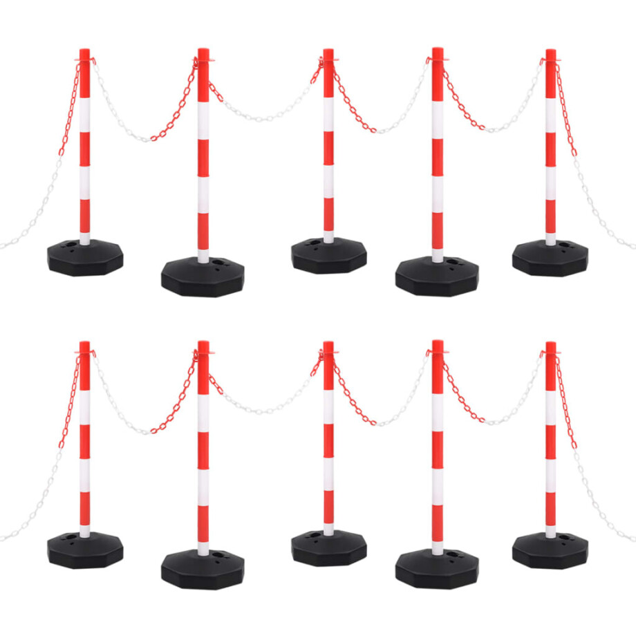 vidaXL Kettingpalenset met kunststof ketting 10 m vidaXL Kettingpalenset met kunststof ketting 10 m afbeelding 1