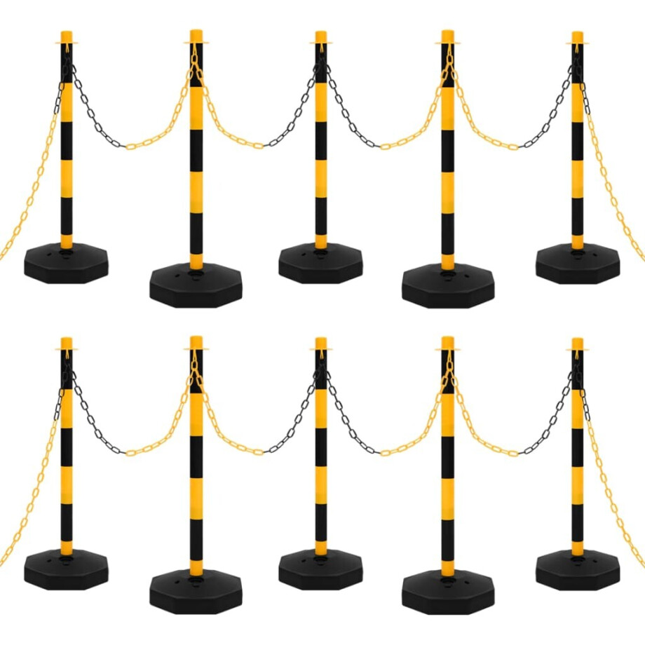 vidaXL Kettingpalenset met kunststof ketting 10 m vidaXL Kettingpalenset met kunststof ketting 10 m afbeelding 1
