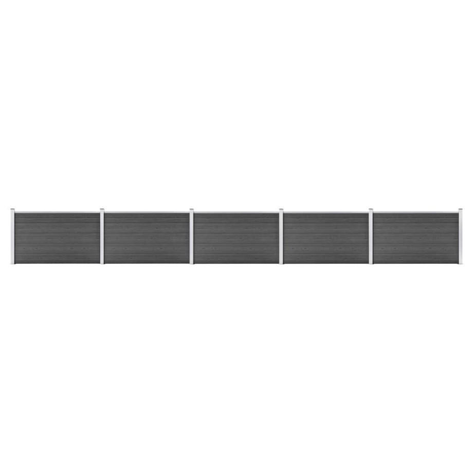 vidaXL Schuttingpanelenset 872x105 cm HKC zwart afbeelding 1