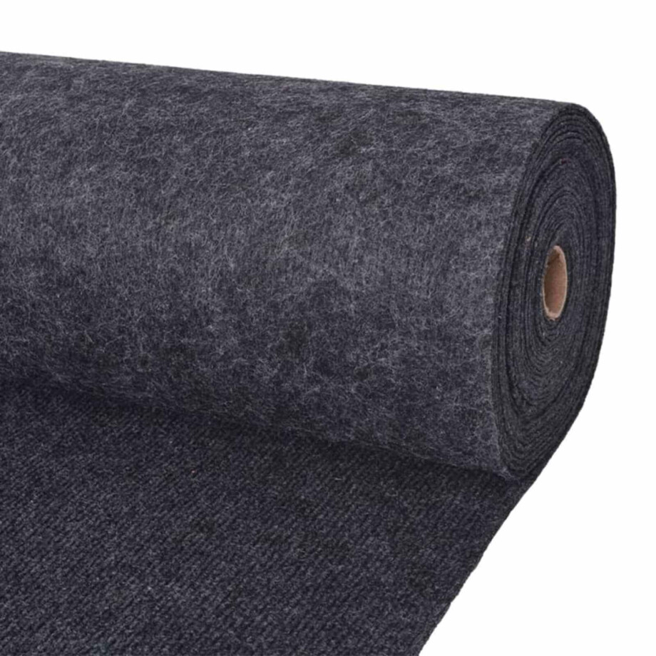 vidaXL Tapijt Antracietkleurig 1,2 x 10 m Polyester vidaXL Tapijt Antracietkleurig 1,2 x 10 m Polyester afbeelding 1