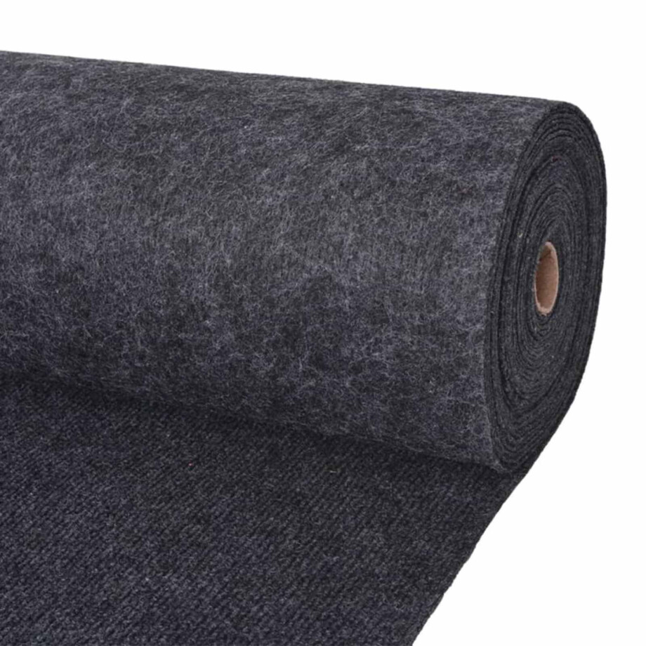 vidaXL Tapijt Antracietkleurig 1,2 x 15 m Polyester vidaXL Tapijt Antracietkleurig 1,2 x 15 m Polyester afbeelding 1