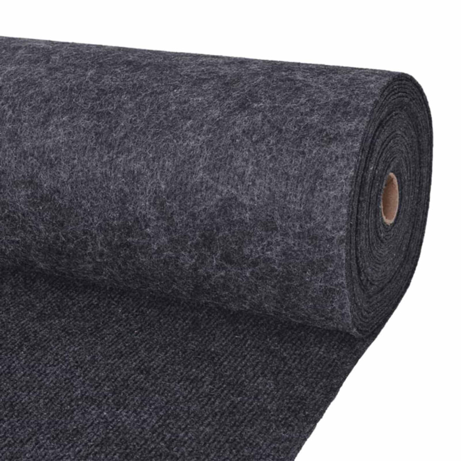 vidaXL Tapijt Antracietkleurig 1,2 x 20 m Polyester vidaXL Tapijt Antracietkleurig 1,2 x 20 m Polyester afbeelding 1