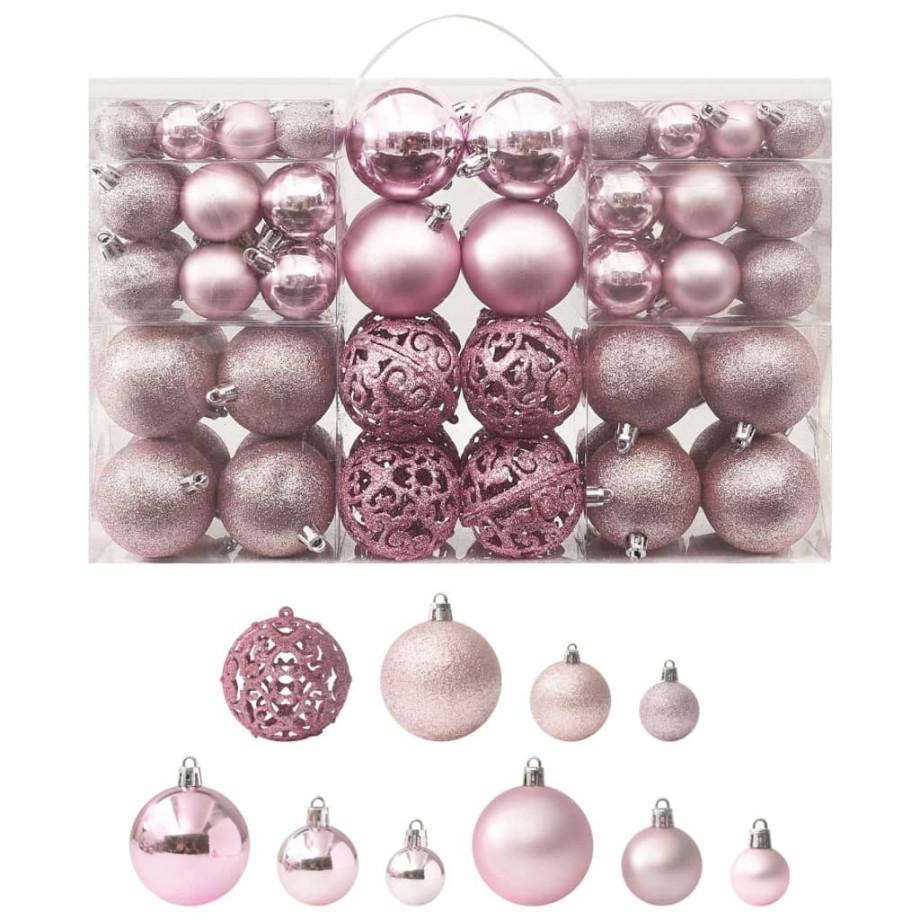 vidaXL 100-delige Kerstballenset roze afbeelding 1