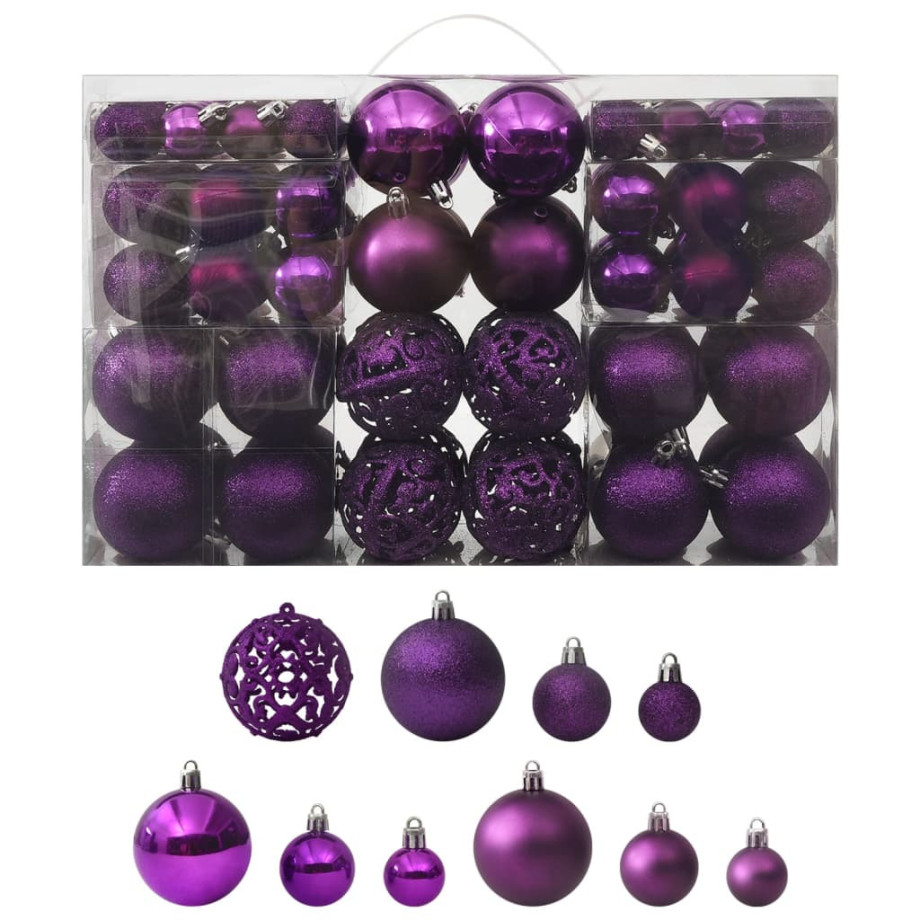 vidaXL 100-delige Kerstballenset paars afbeelding 1