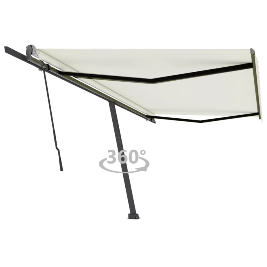 vidaXL Luifel vrijstaand handmatig uittrekbaar 500x350 cm crèmekleurig afbeelding 1