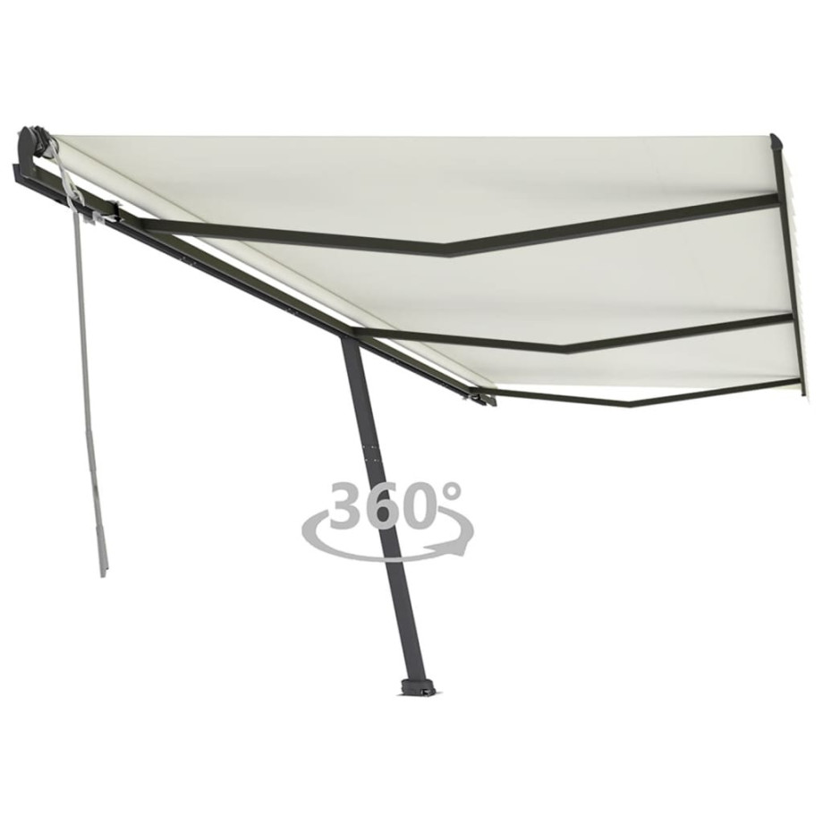 vidaXL Luifel vrijstaand handmatig uittrekbaar 600x350 cm crèmekleurig afbeelding 1