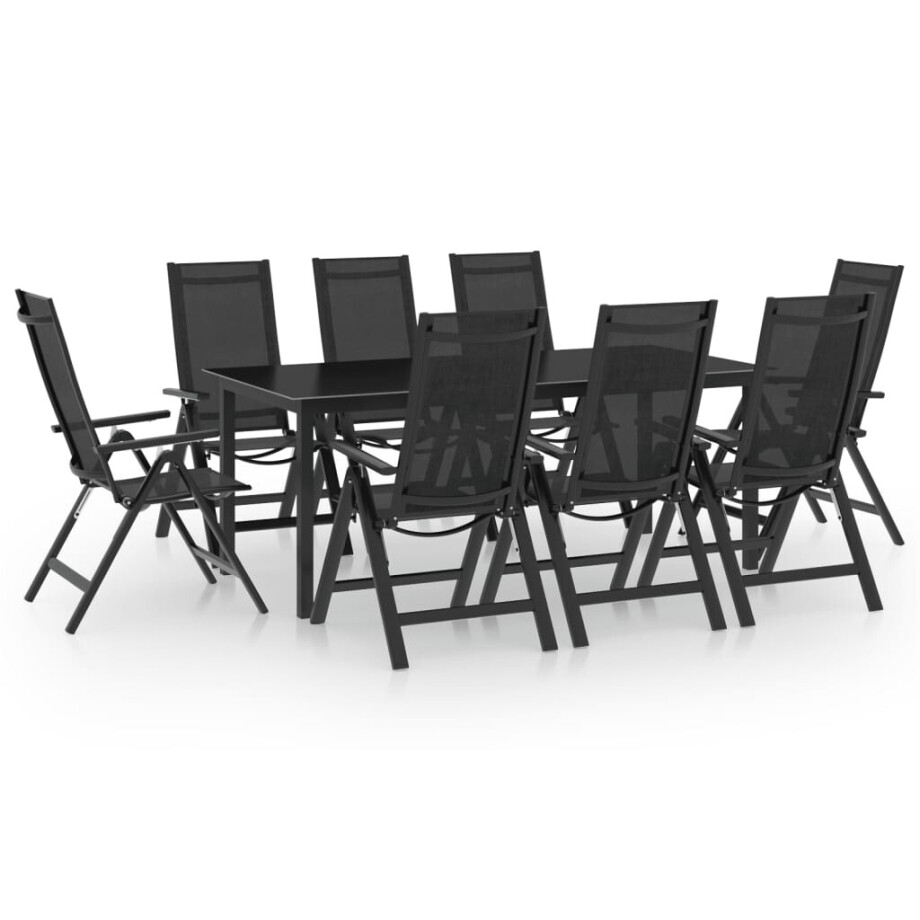 vidaXL 9-delige Tuinset aluminium antracietkleurig vidaXL 9-delige Tuinset aluminium antracietkleurig afbeelding 1