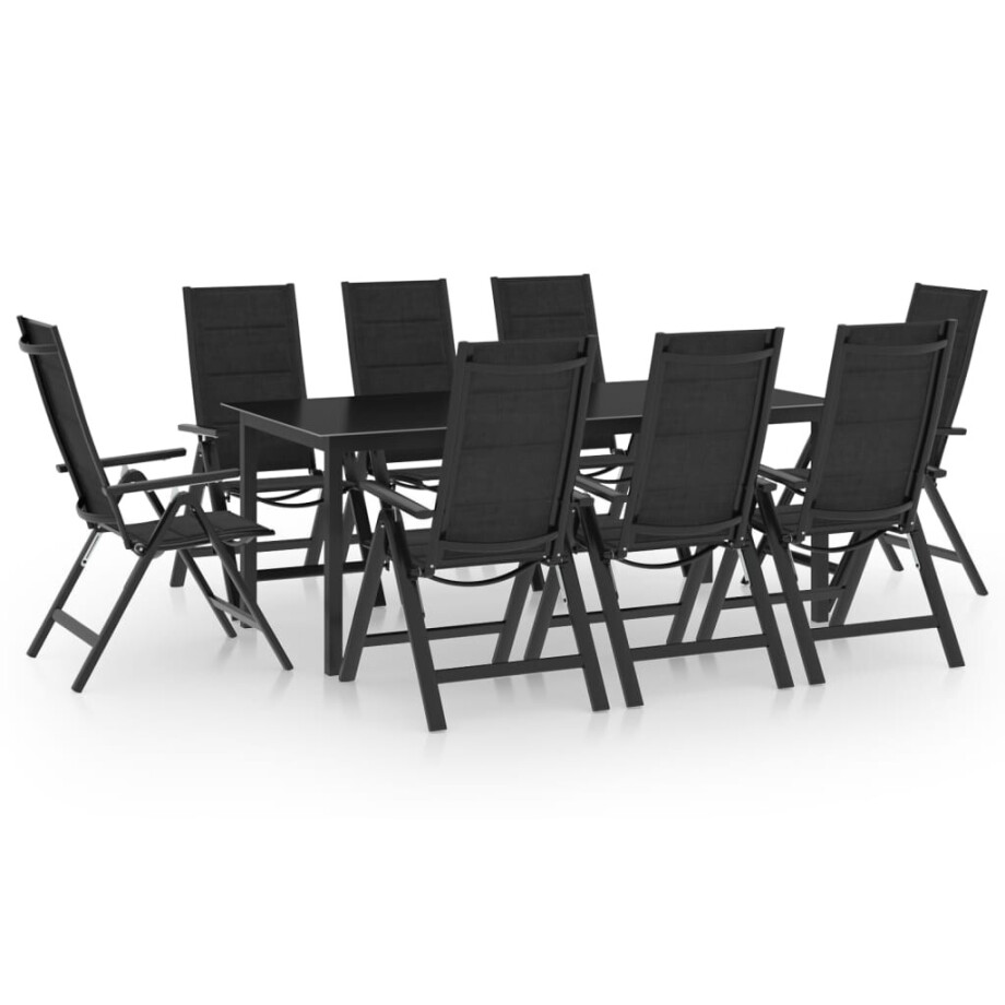 vidaXL 9-delige Tuinset aluminium antracietkleurig afbeelding 1