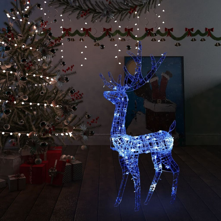 vidaXL Kerstversiering rendier 140 LED's 120 cm acryl blauw afbeelding 1