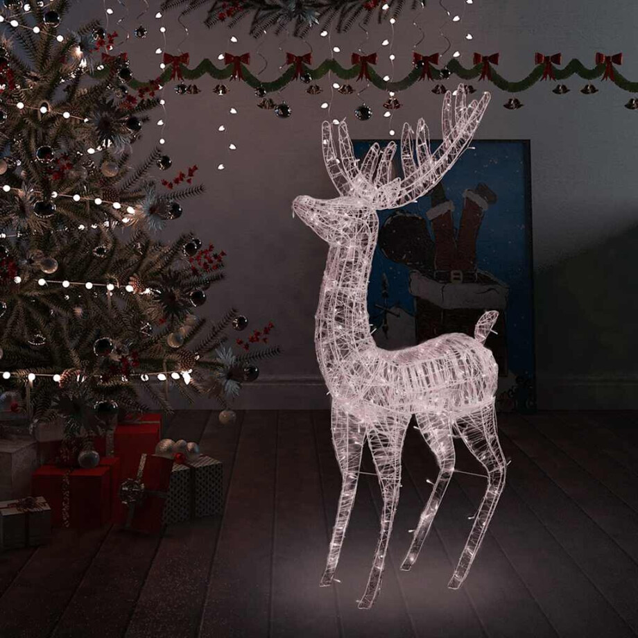 vidaXL Kerstdecoratie rendier 250 LED's warmwit 180 cm acryl afbeelding 1