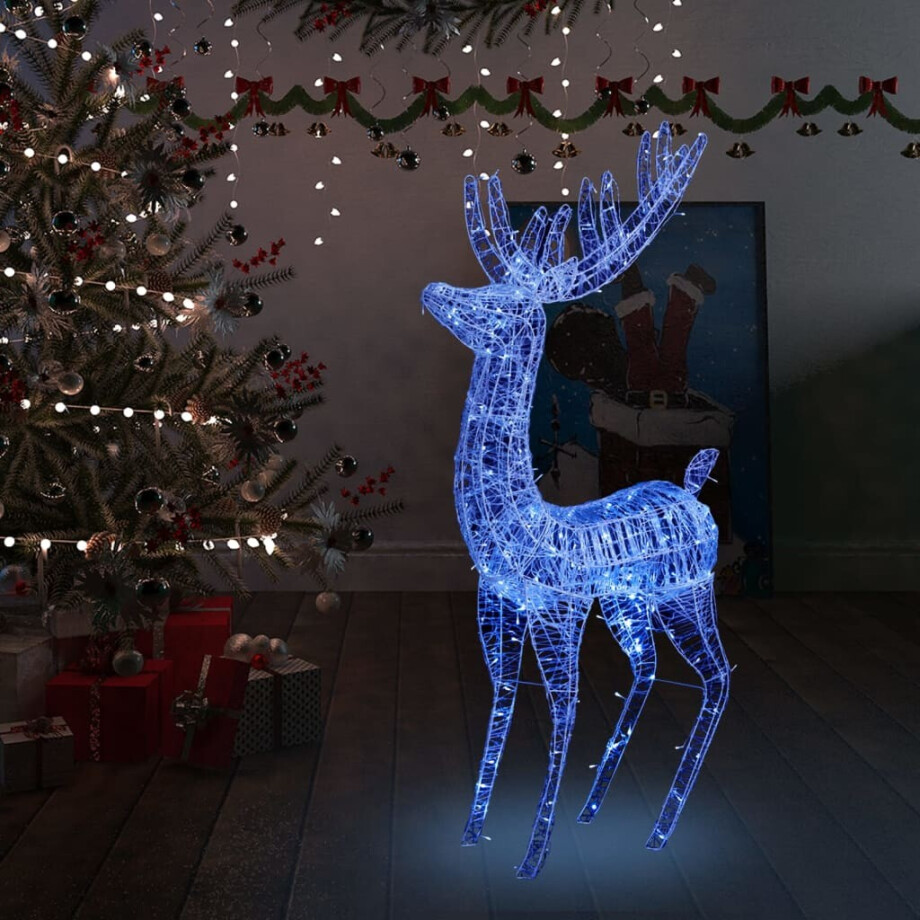 vidaXL Kerstdecoratie rendier 250 LED's blauw 180 cm acryl vidaXL Kerstdecoratie rendier 250 LED's blauw 180 cm acryl afbeelding 1