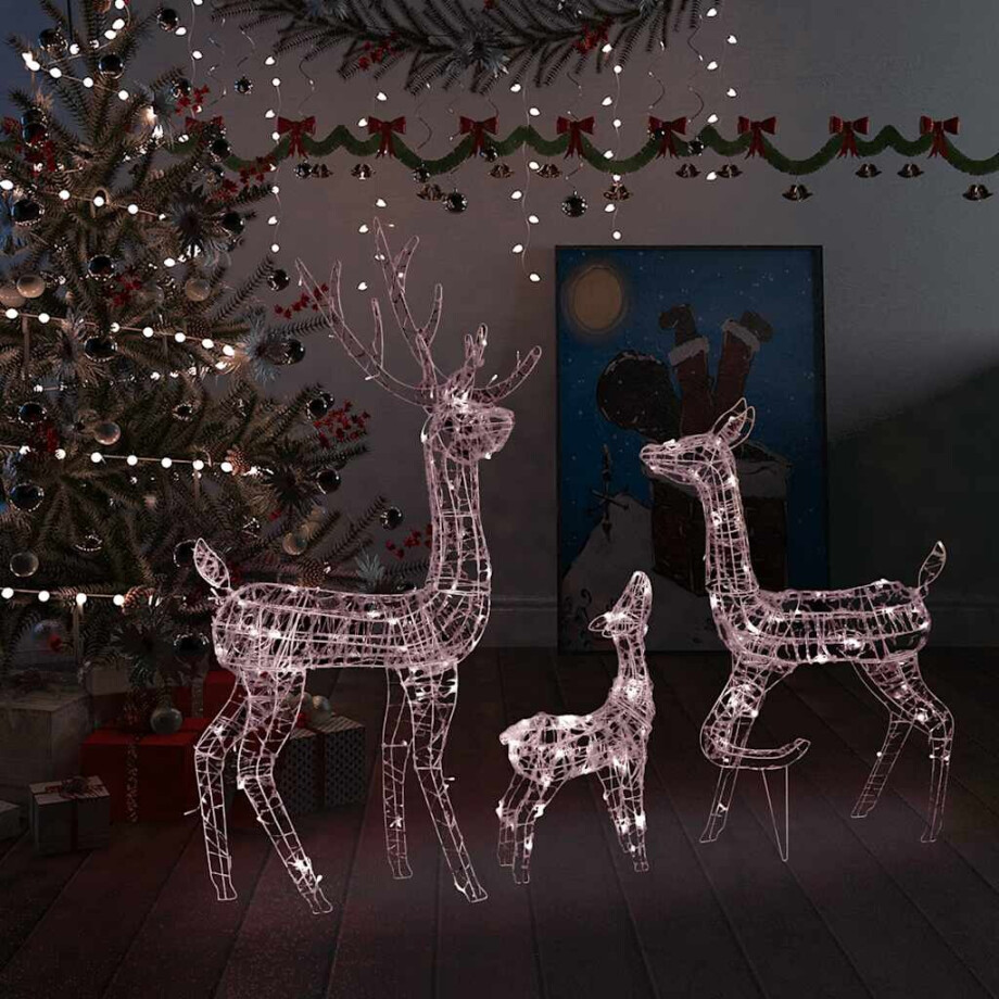 vidaXL Kerstversiering rendierfamilie 300 LED's warmwit acryl vidaXL Kerstversiering rendierfamilie 300 LED's warmwit acryl afbeelding 1
