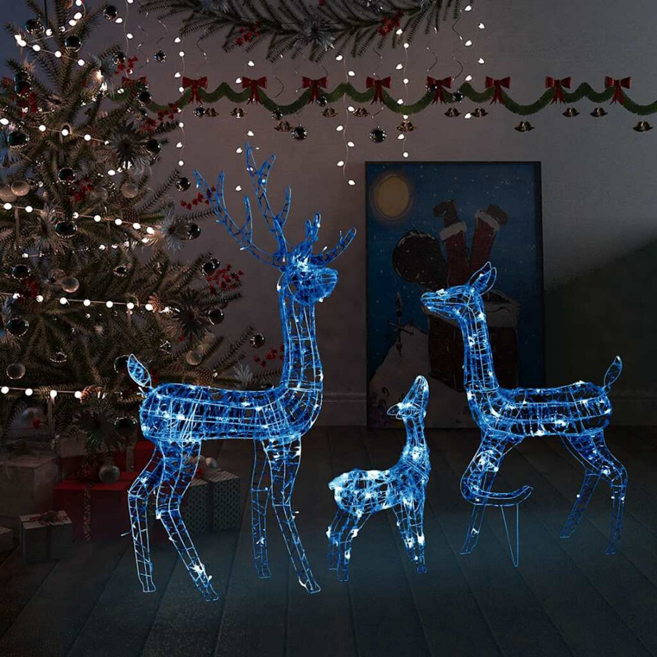 vidaXL Kerstversiering rendierfamilie 300 LED's blauw acryl afbeelding 1