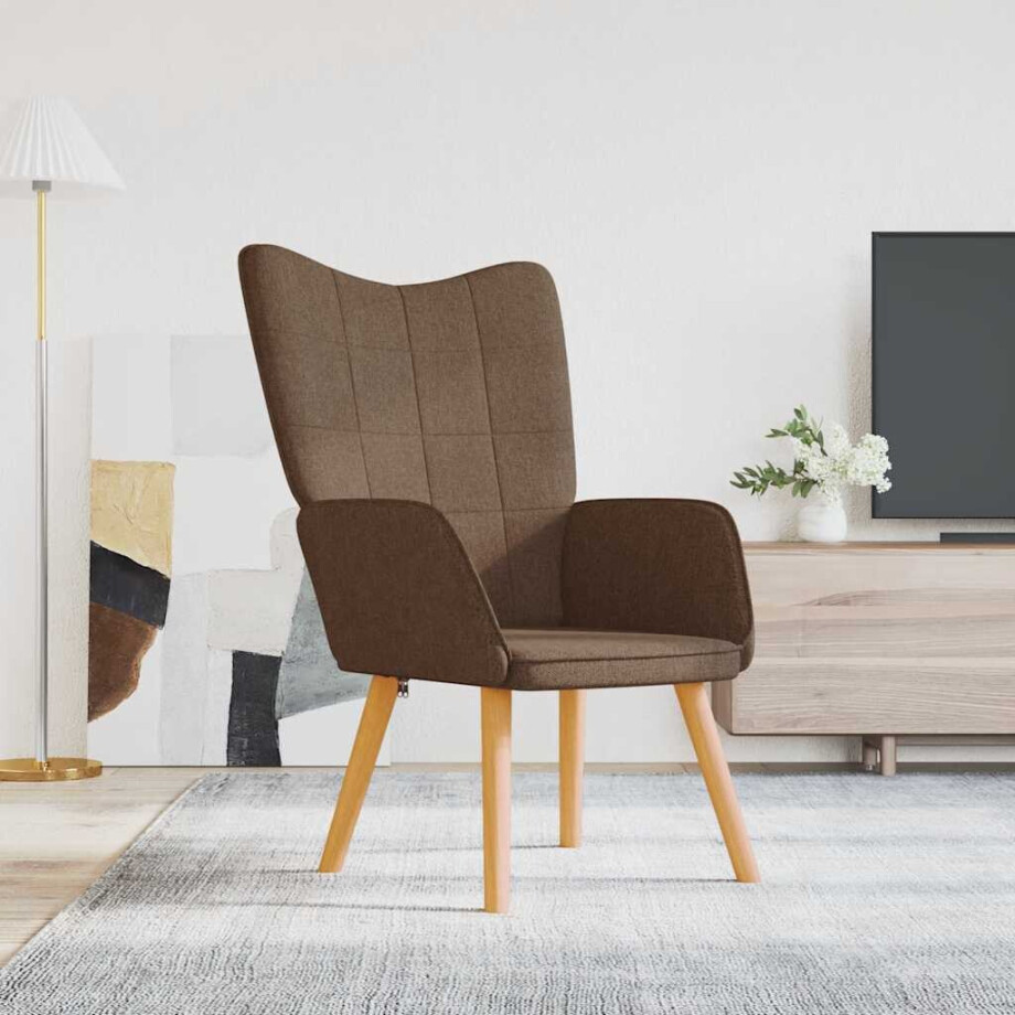 vidaXL Relaxstoel stof bruin afbeelding 1