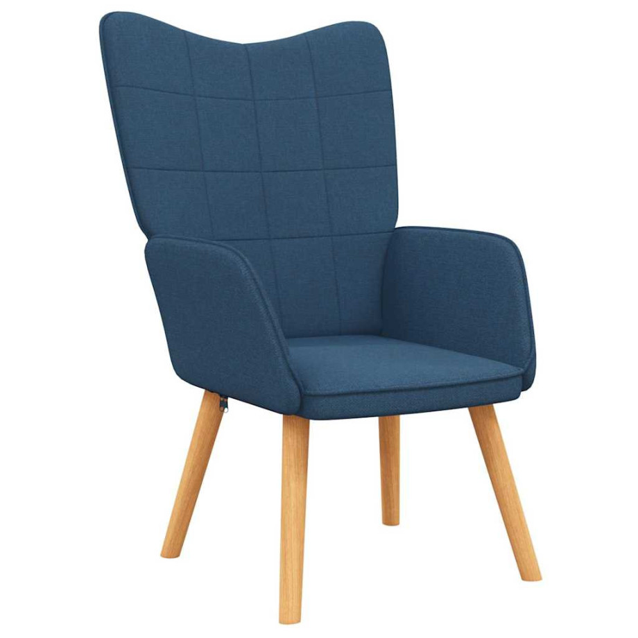 vidaXL Relaxstoel stof blauw afbeelding 1