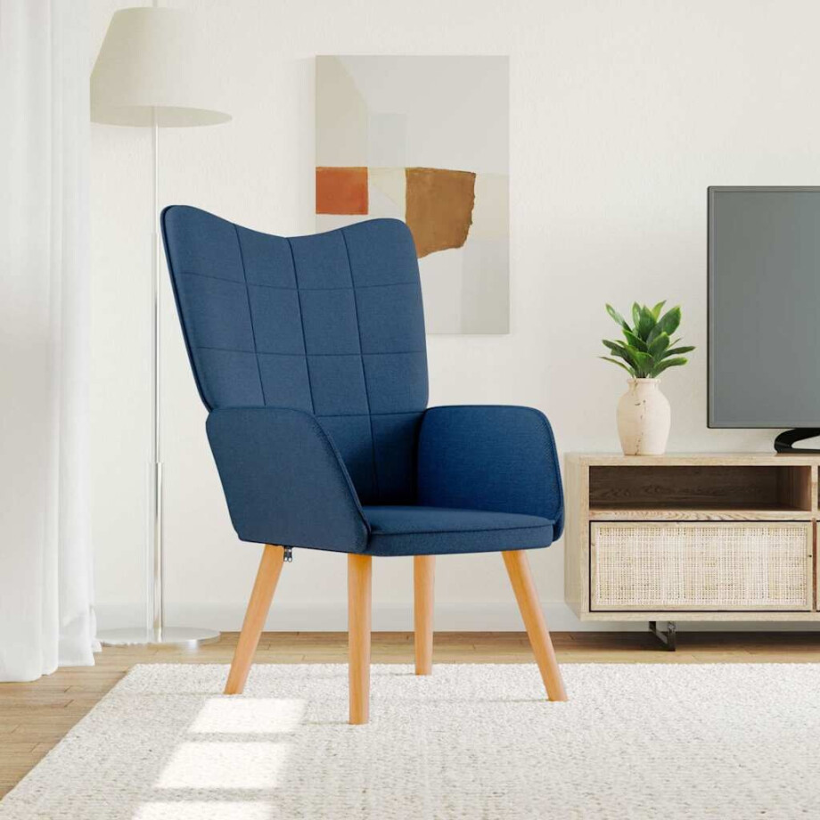 vidaXL Relaxstoel stof blauw vidaXL Relaxstoel stof blauw afbeelding 1