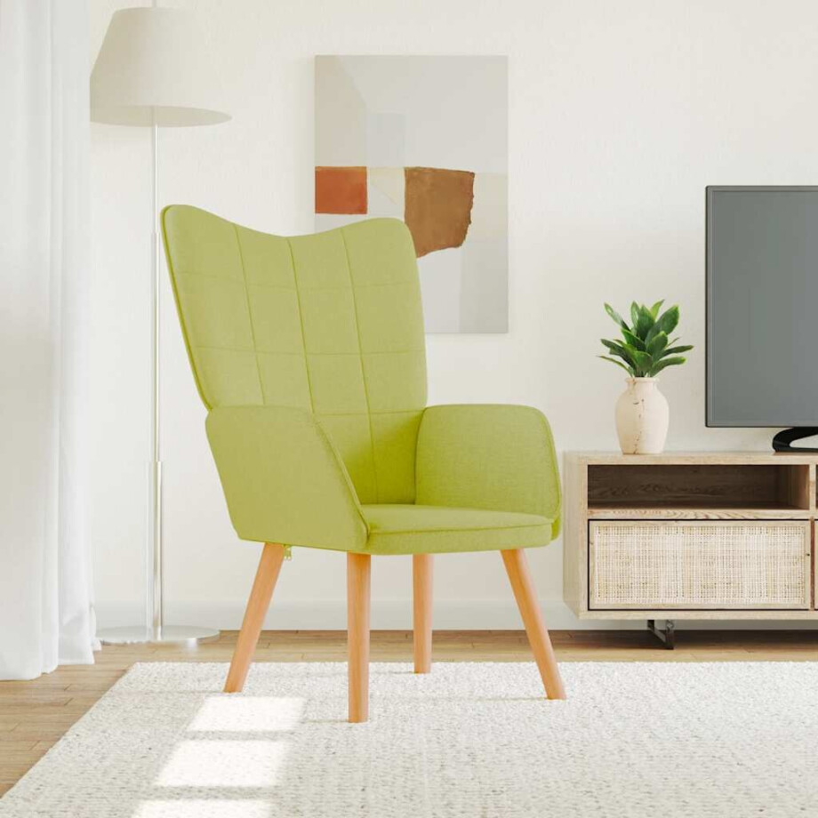 vidaXL Relaxstoel stof groen vidaXL Relaxstoel stof groen afbeelding 1