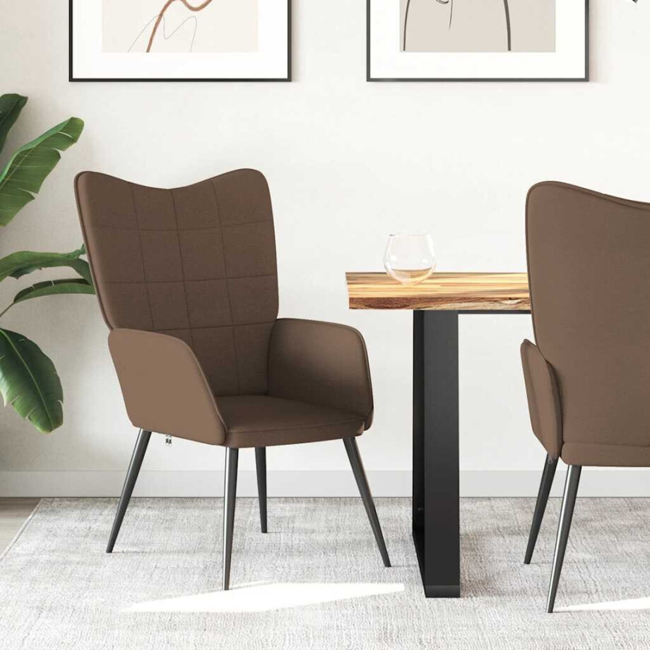 vidaXL Relaxstoel stof bruin vidaXL Relaxstoel stof bruin afbeelding 1