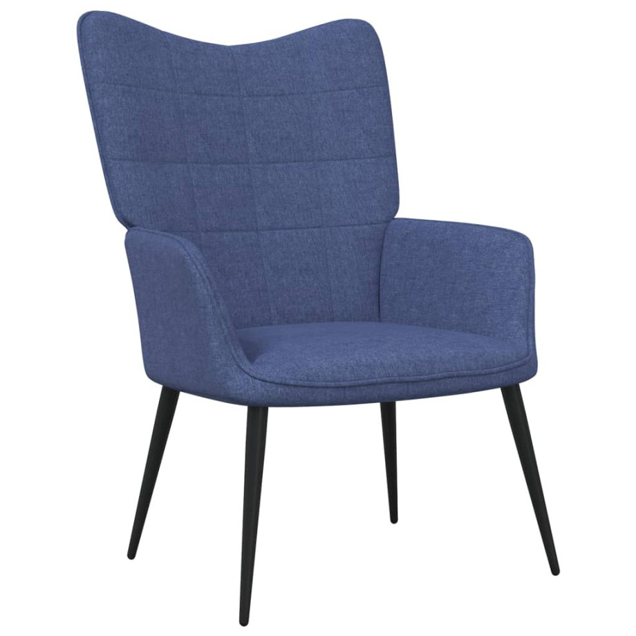 vidaXL Relaxstoel stof blauw afbeelding 1