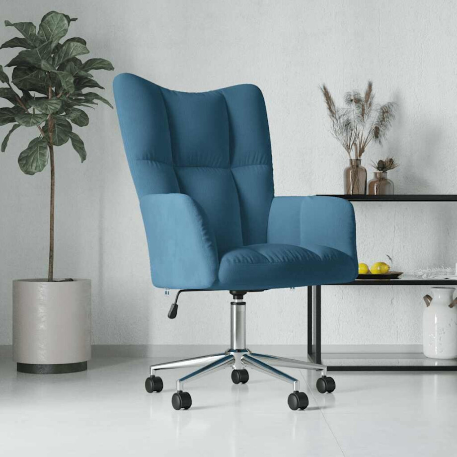 vidaXL Relaxstoel fluweel blauw afbeelding 1