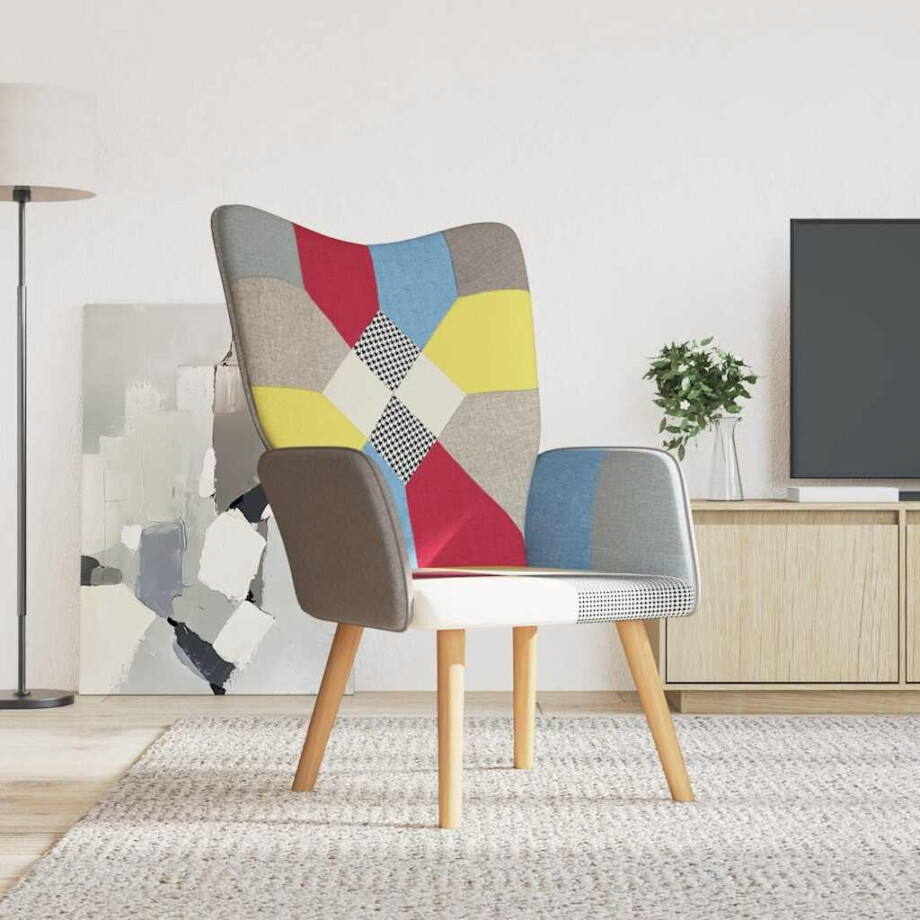 vidaXL Relaxstoel patchwork stof afbeelding 1