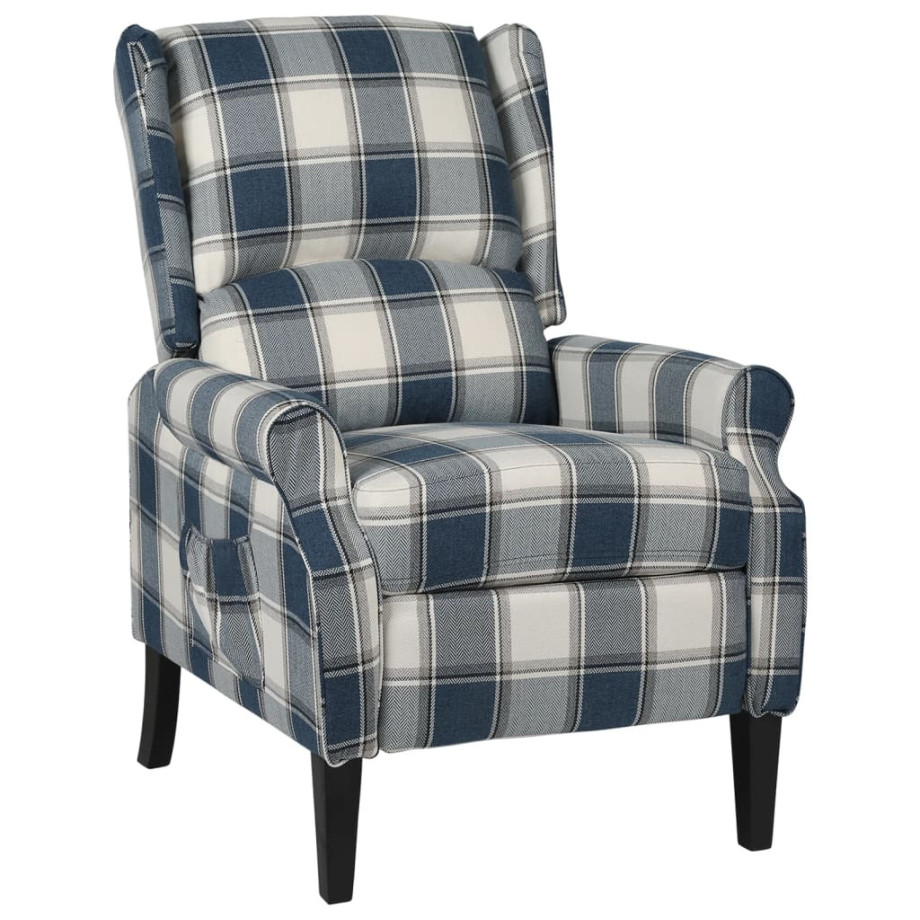 vidaXL Fauteuil stof blauw afbeelding 1