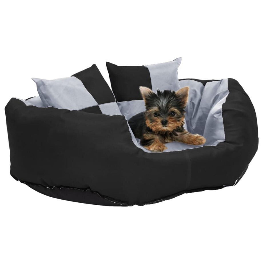 vidaXL Hondenkussen omkeerbaar en wasbaar 65x50x20 cm grijs en zwart vidaXL Hondenkussen omkeerbaar en wasbaar 65x50x20 cm grijs en zwart afbeelding 1