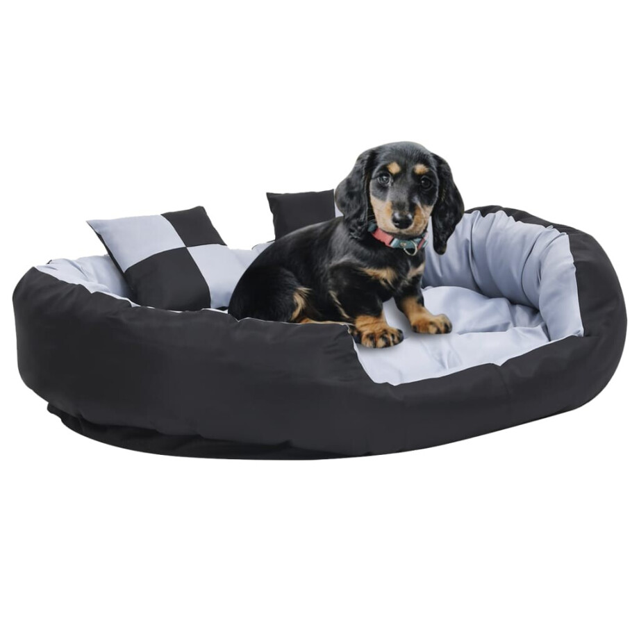 vidaXL Hondenkussen omkeerbaar en wasbaar 110x80x23 cm grijs en zwart vidaXL Hondenkussen omkeerbaar en wasbaar 110x80x23 cm grijs en zwart afbeelding 1