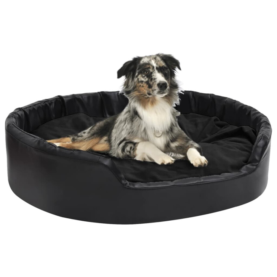 vidaXL Hondenmand 99x89x21 cm pluche en kunstleer zwart vidaXL Hondenmand 99x89x21 cm pluche en kunstleer zwart afbeelding 1