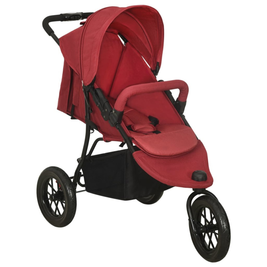 vidaXL Kinderwagen staal rood afbeelding 1