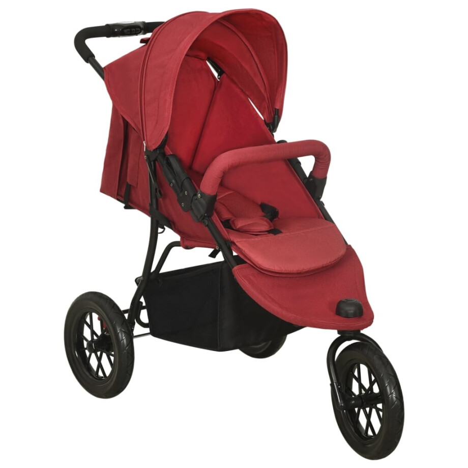vidaXL Kinderwagen staal rood vidaXL Kinderwagen staal rood afbeelding 1