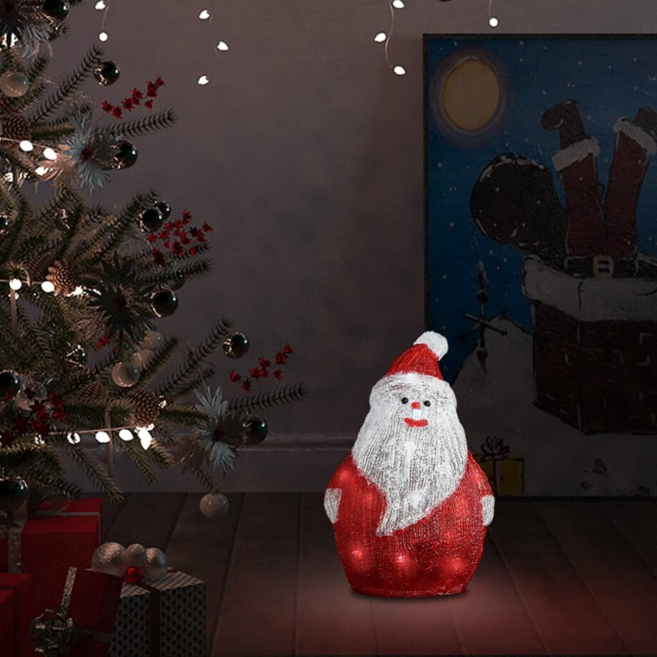 vidaXL Kerstfiguur kerstman LED binnen en buiten 28 cm acryl afbeelding 1